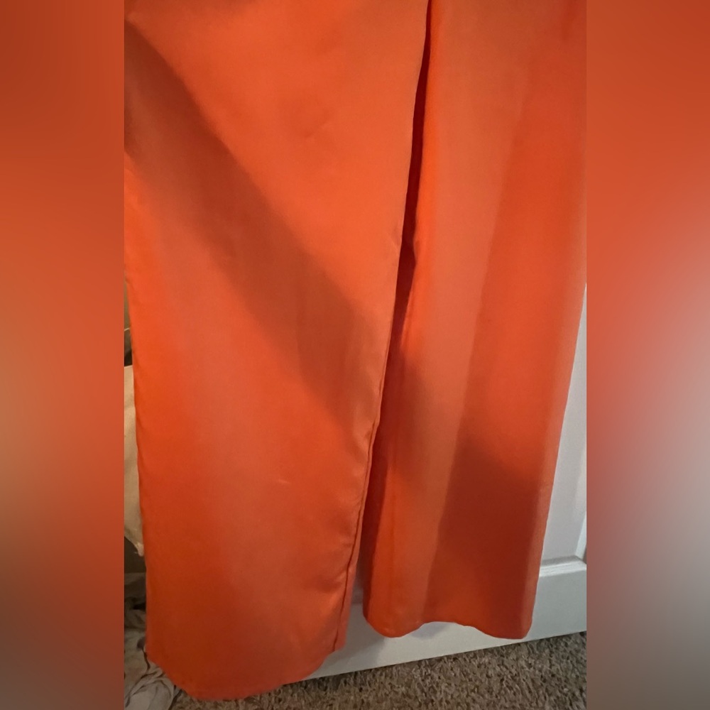 π 4 for $40 π DO+BE Orange Ruffle Jumpsuit - Picture 6 of 10